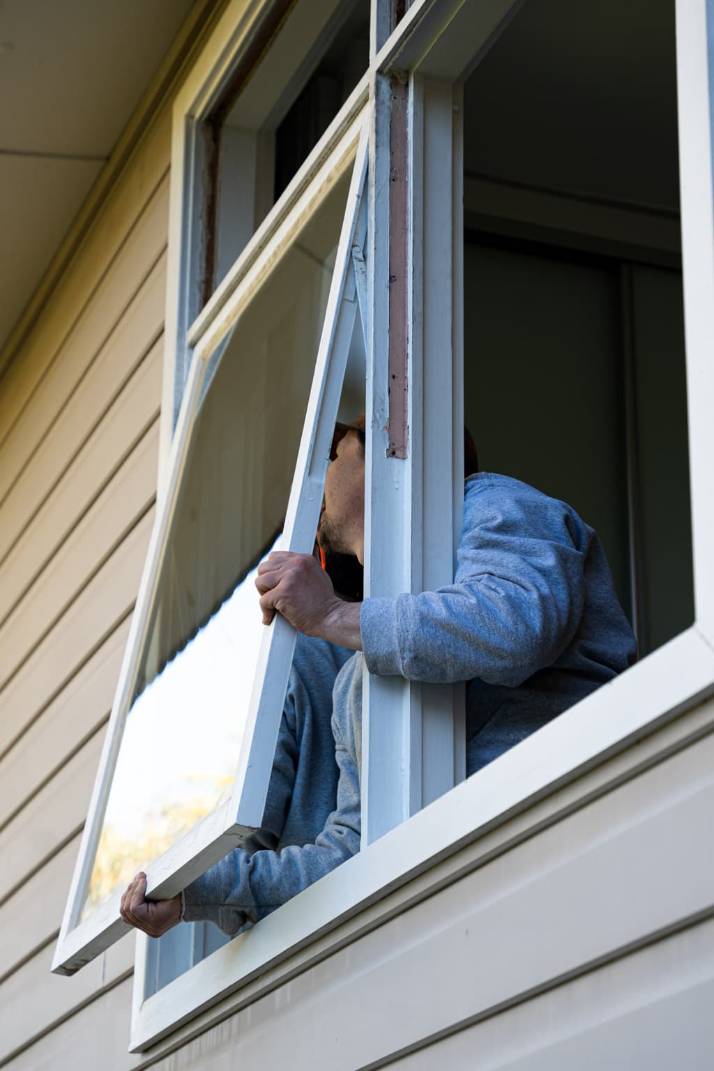 Tall timber windows at the Turramurra home